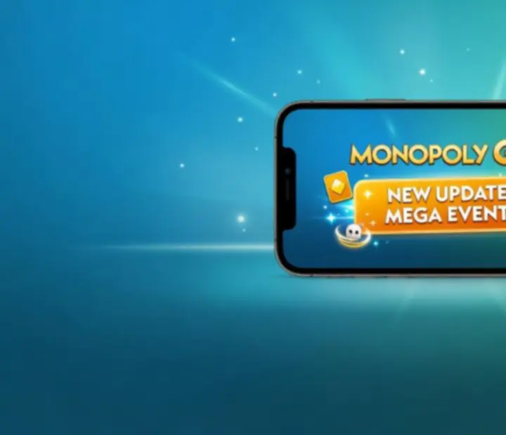 Ekran z aktualizacji gry MONOPOLY GO! z nowymi sezonami i wydarzeniami