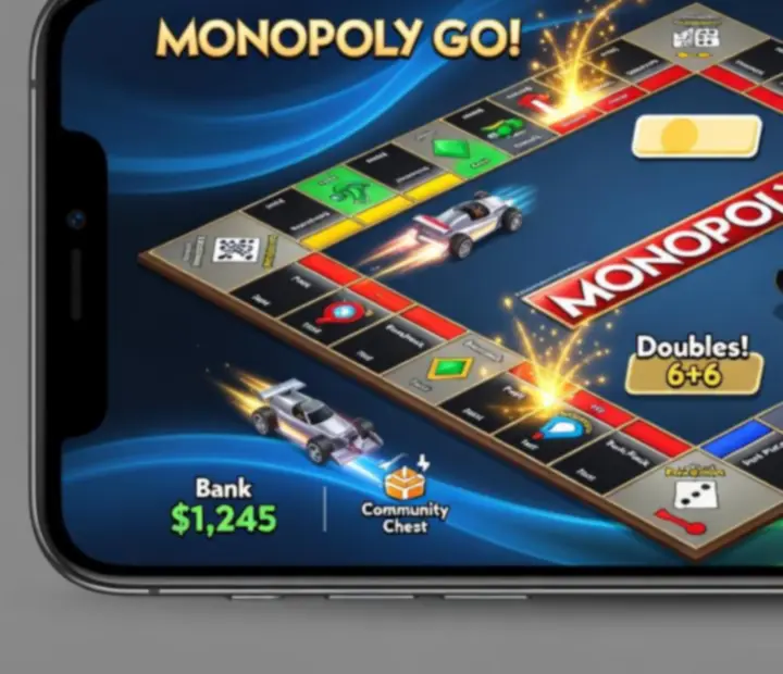 Zrzuty ekranu z MONOPOLY GO! prezentujące nowoczesną rozgrywkę